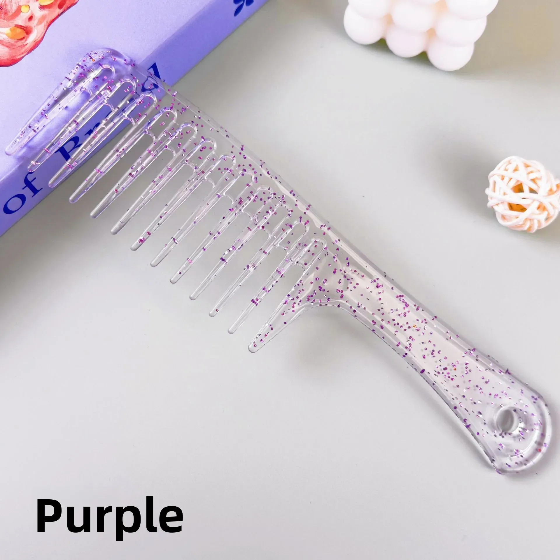 Peigne à cheveux résistant à la chaleur pour femme, peigne humide, brosse pour cheveux bouclés, outil de coiffure professionnel pour salon, dents larges 10