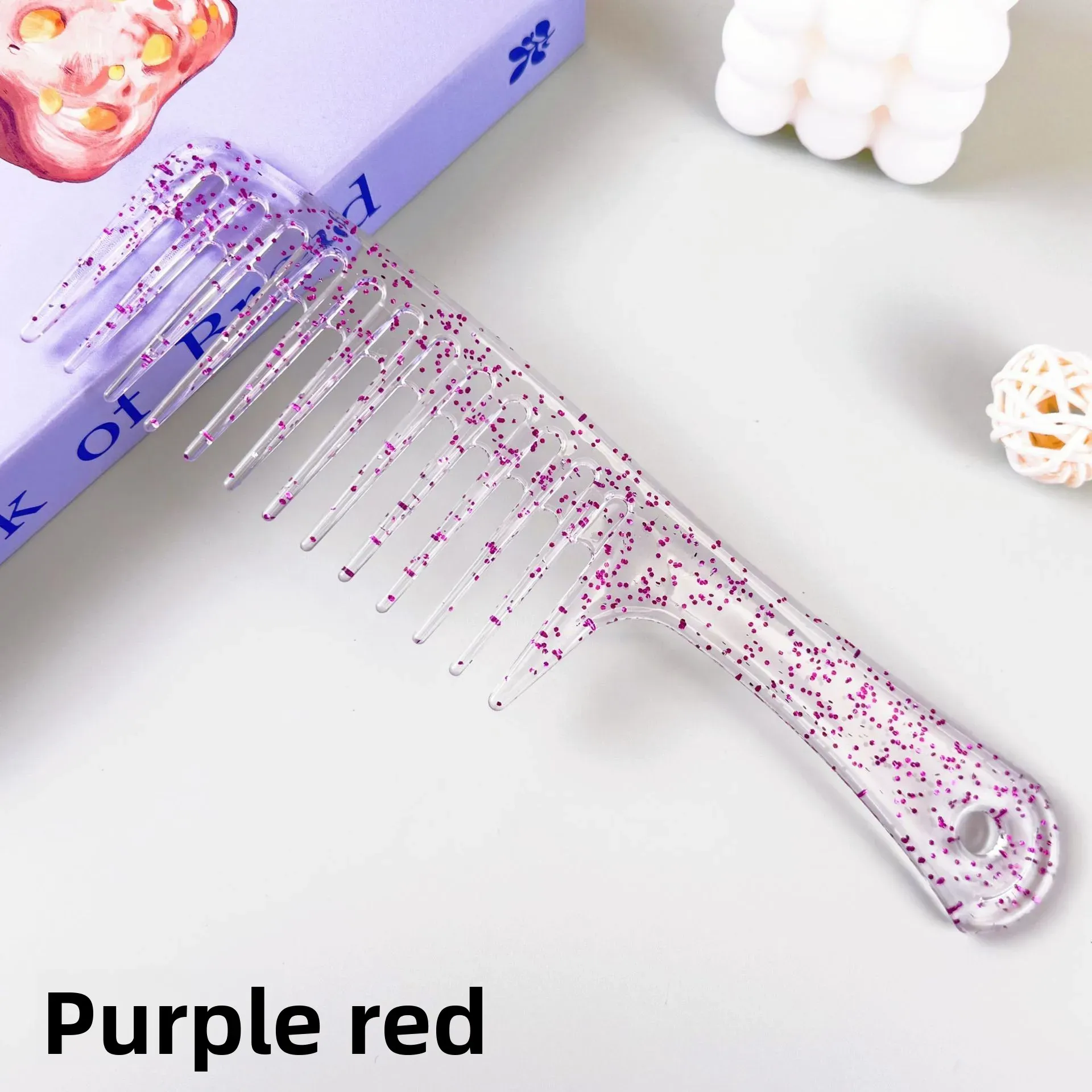 Peigne à cheveux résistant à la chaleur pour femme, peigne humide, brosse pour cheveux bouclés, outil de coiffure professionnel pour salon, dents larges 7