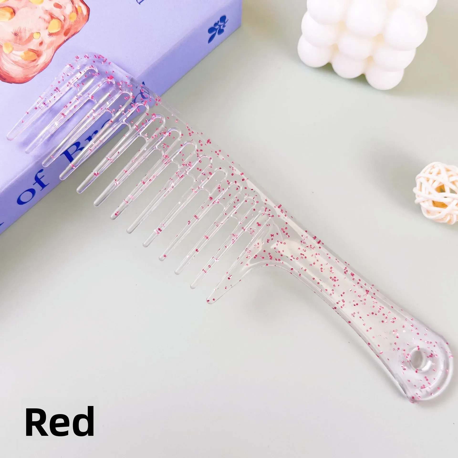 Peigne à cheveux résistant à la chaleur pour femme, peigne humide, brosse pour cheveux bouclés, outil de coiffure professionnel pour salon, dents larges 14