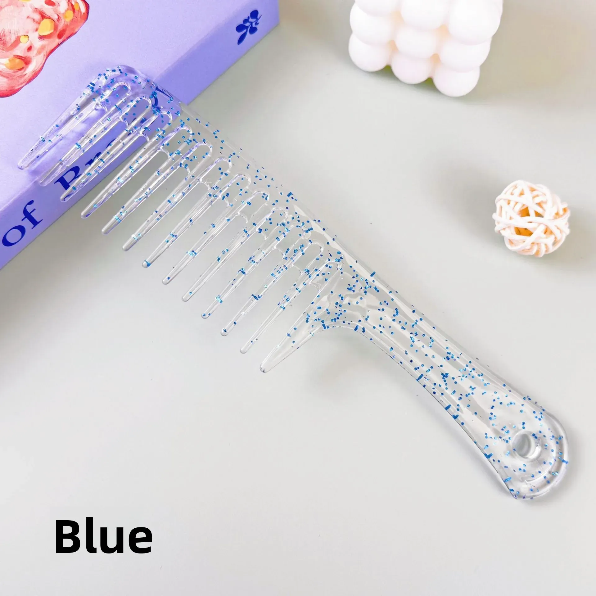 Peigne à cheveux résistant à la chaleur pour femme, peigne humide, brosse pour cheveux bouclés, outil de coiffure professionnel pour salon, dents larges 16