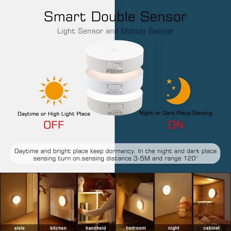 Veilleuse LED rechargeable à détecteur de mouvement USB pour chambre, escalier, couloir et placard 6