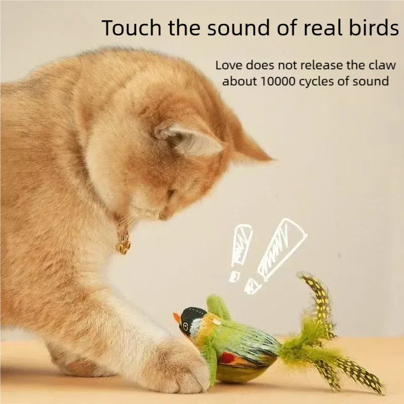Chat jouant avec le jouet oiseau
