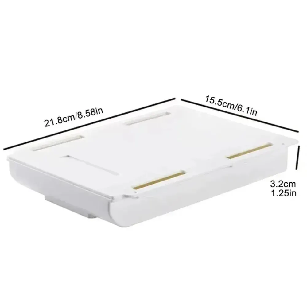 Boîte de rangement dissimulée auto-adhésive en plastique pour bureau 8