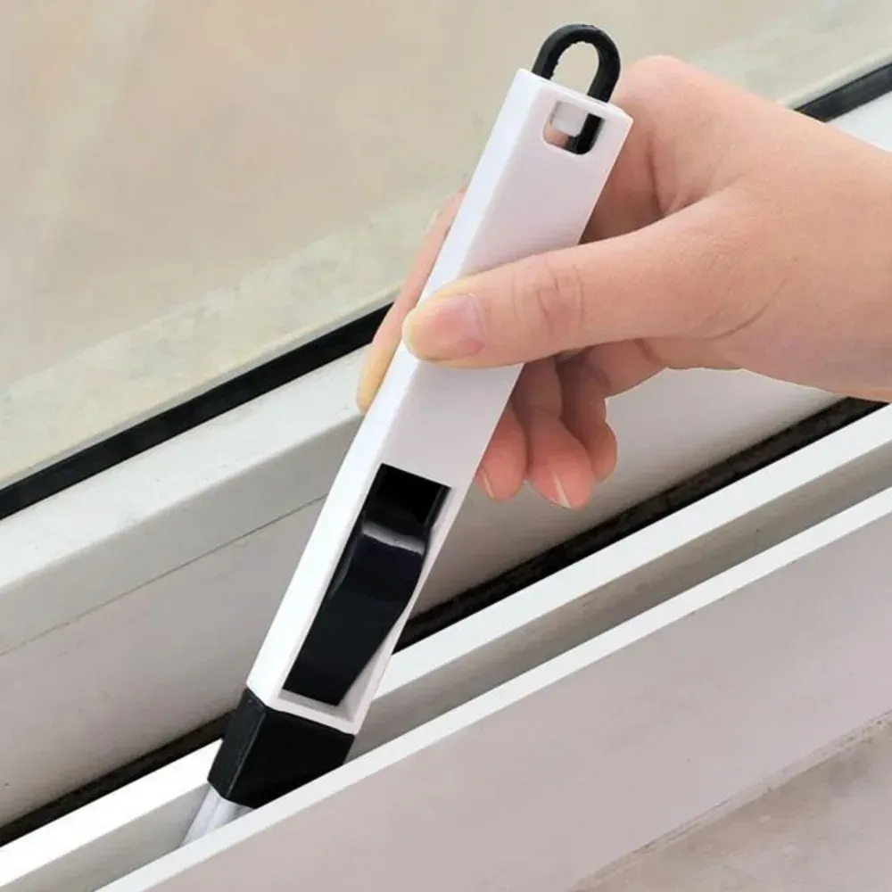 Brosse polyvalente de nettoyage des rainures de portes et fenêtres avec pelle à poussière - Image 1