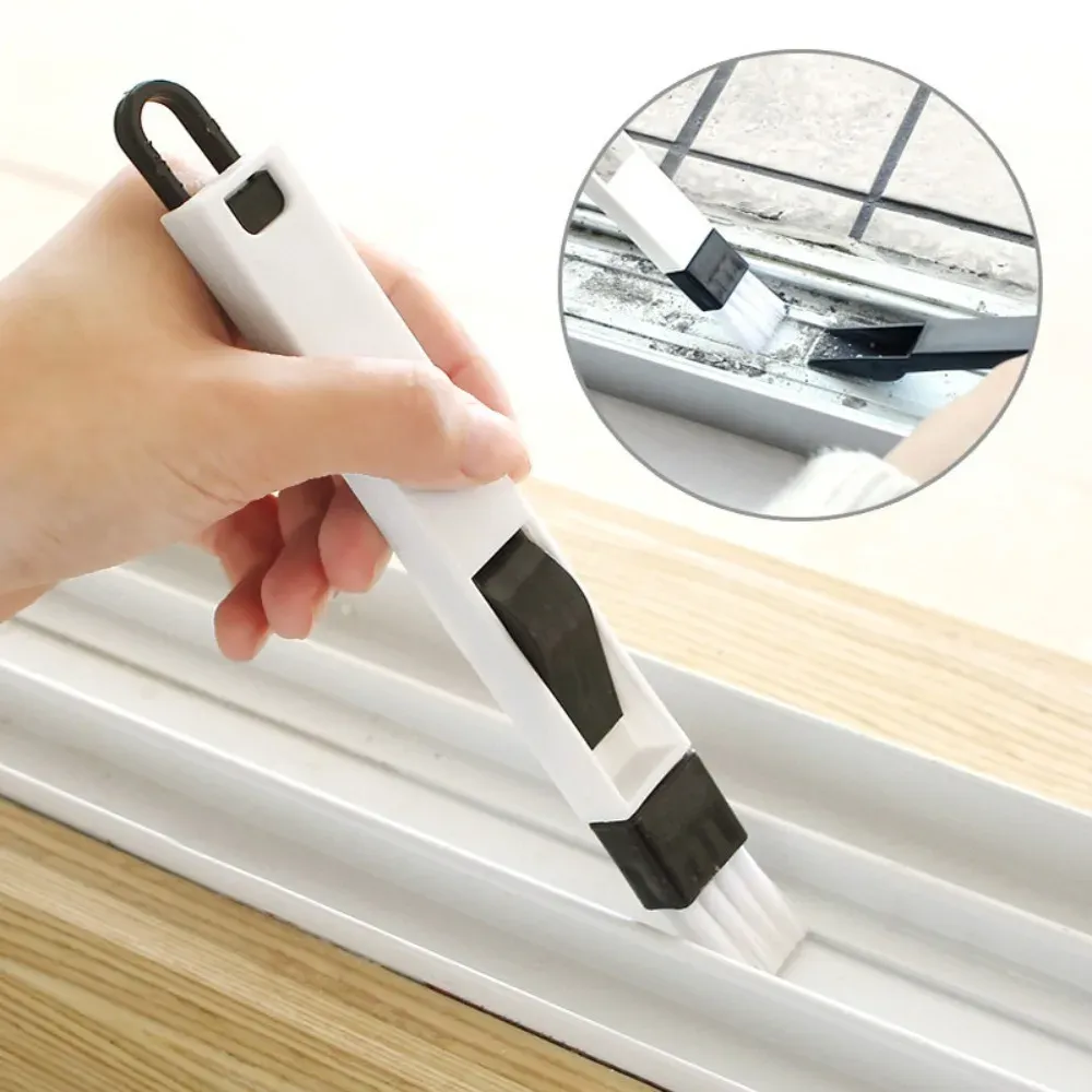 Brosse polyvalente de nettoyage des rainures de portes et fenêtres avec pelle à poussière 2
