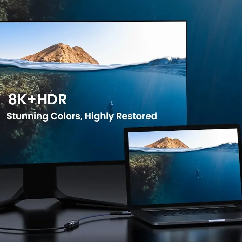 Câble d'extension HDMI 2.1 tressé 8K mâle vers femelle, adaptateur d'extension pour Roku TV, PS5, téléviseur HD, lecteur Blu-ray, 8K @ 60 Hz, 4K @ 240 Hz 5