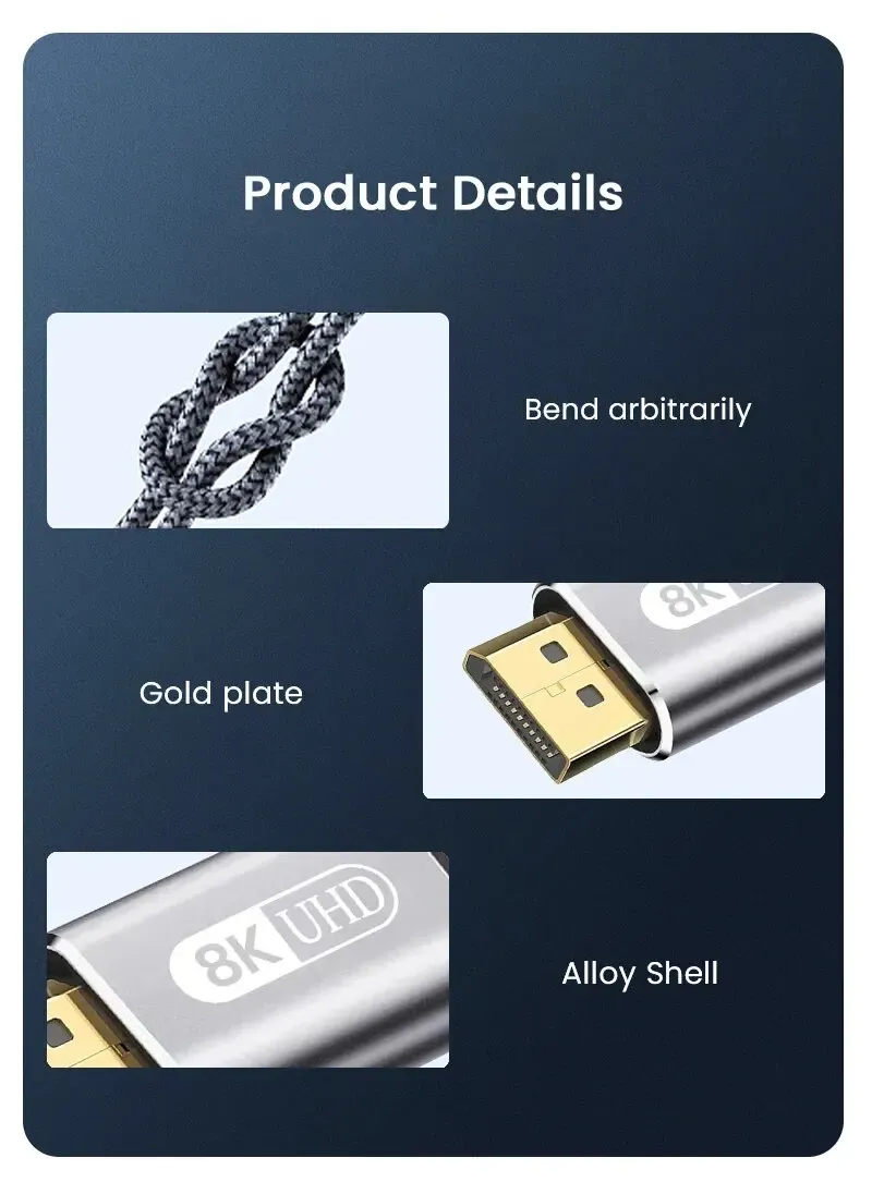Câble d'extension tressé HDMI 2.1 8K, en situation