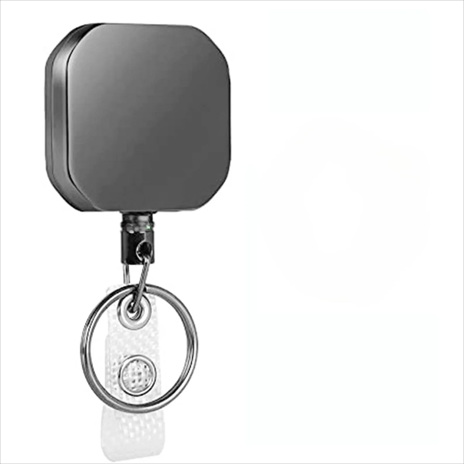 Porte-badge rétractable anti-perte à tirage facile, avec clip carré pour ceinture 7