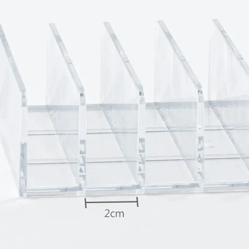 Organisateur de maquillage à 7 compartiments en plastique transparent, boîte de rangement pour cosmétiques et plateau de présentation pour fards à joues et à paupières 4