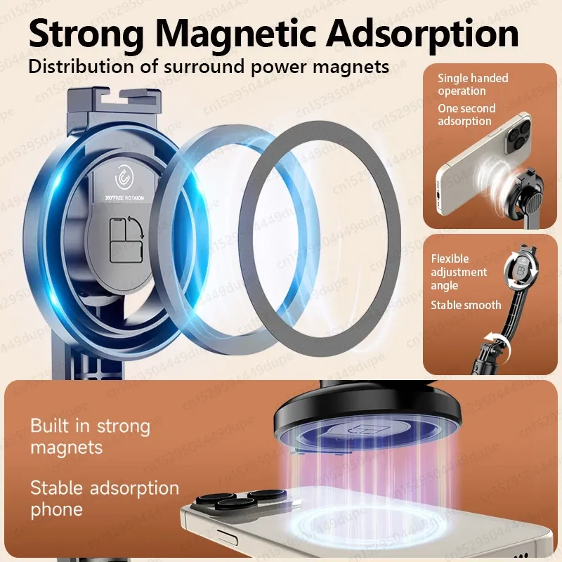 KEELEAD – Perche à selfie magnétique avec télécommande Bluetooth et trépied pour iPhone MagSafe 12, 13 et 14 Pro Max, prise de vue verticale 2