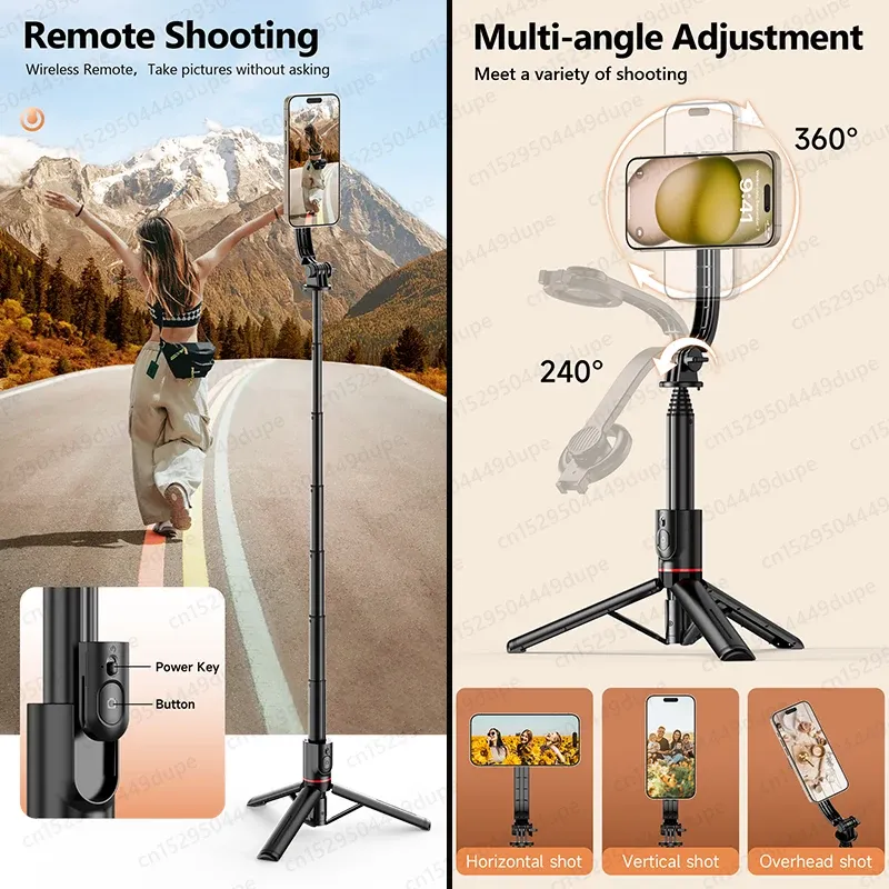 KEELEAD – Perche à selfie magnétique avec télécommande Bluetooth et trépied pour iPhone MagSafe 12, 13 et 14 Pro Max, prise de vue verticale 5