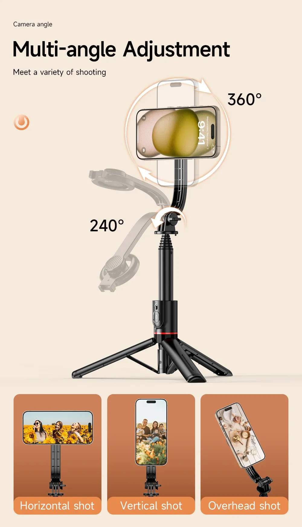 Perche magnétique KEELEAD pour photo verticale