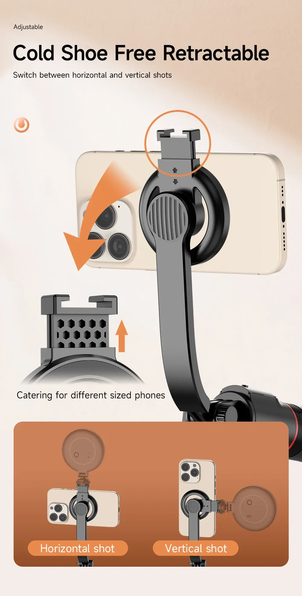 Commande Bluetooth du selfie stick KEELEAD