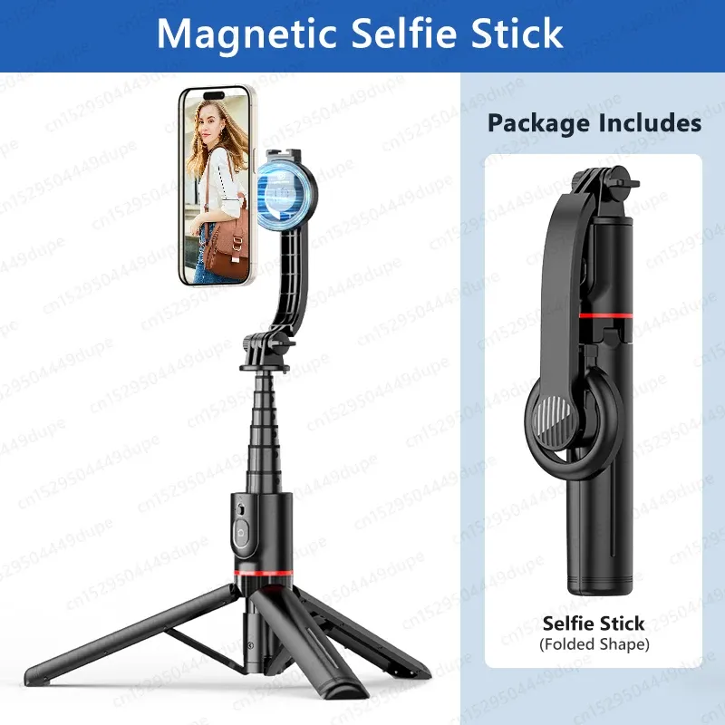 KEELEAD – Perche à selfie magnétique avec télécommande Bluetooth et trépied pour iPhone MagSafe 12, 13 et 14 Pro Max, prise de vue verticale 7