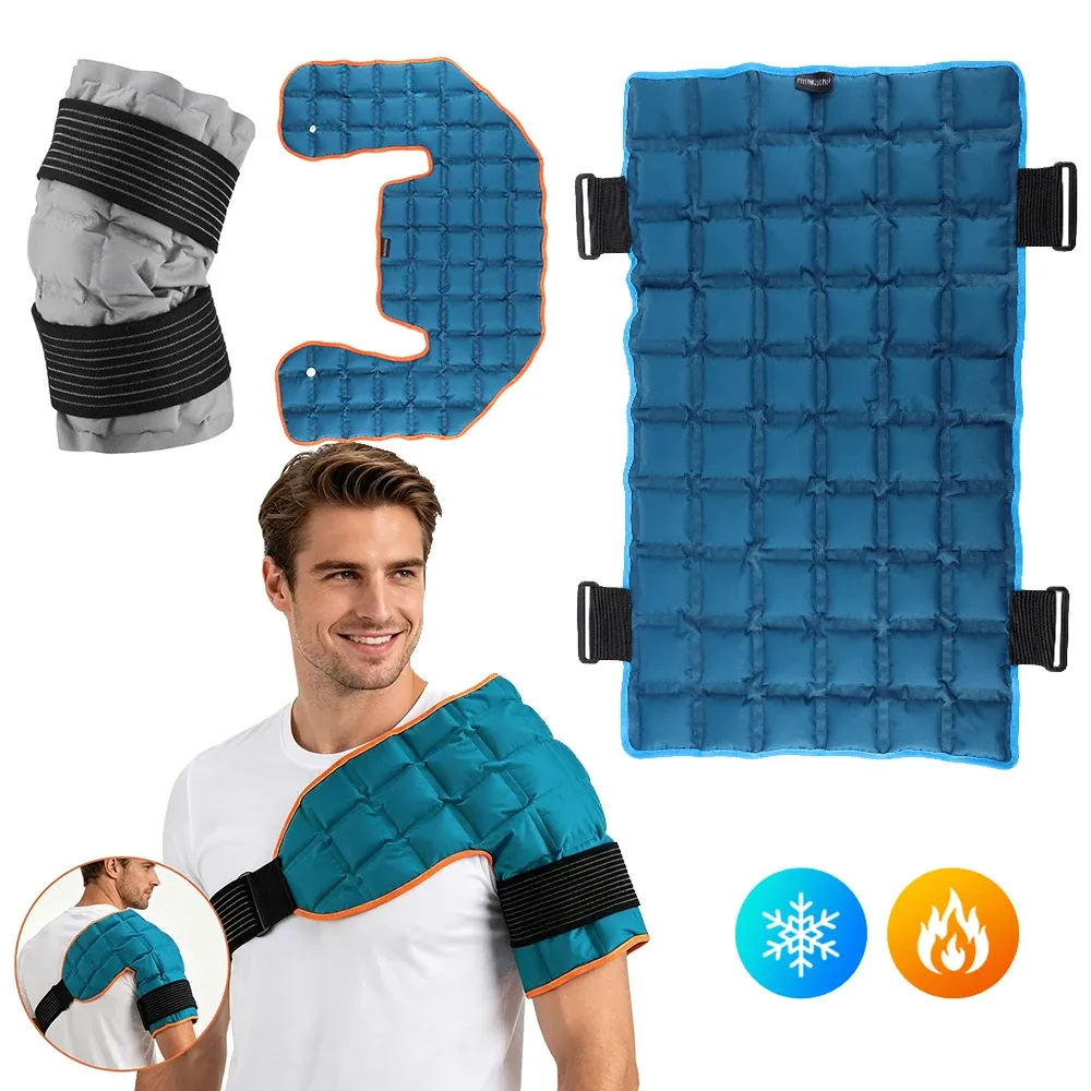 Grande compresse de glace réutilisable pour épaule, dos, taille et genou, thérapie chaud/froid pour le sport
