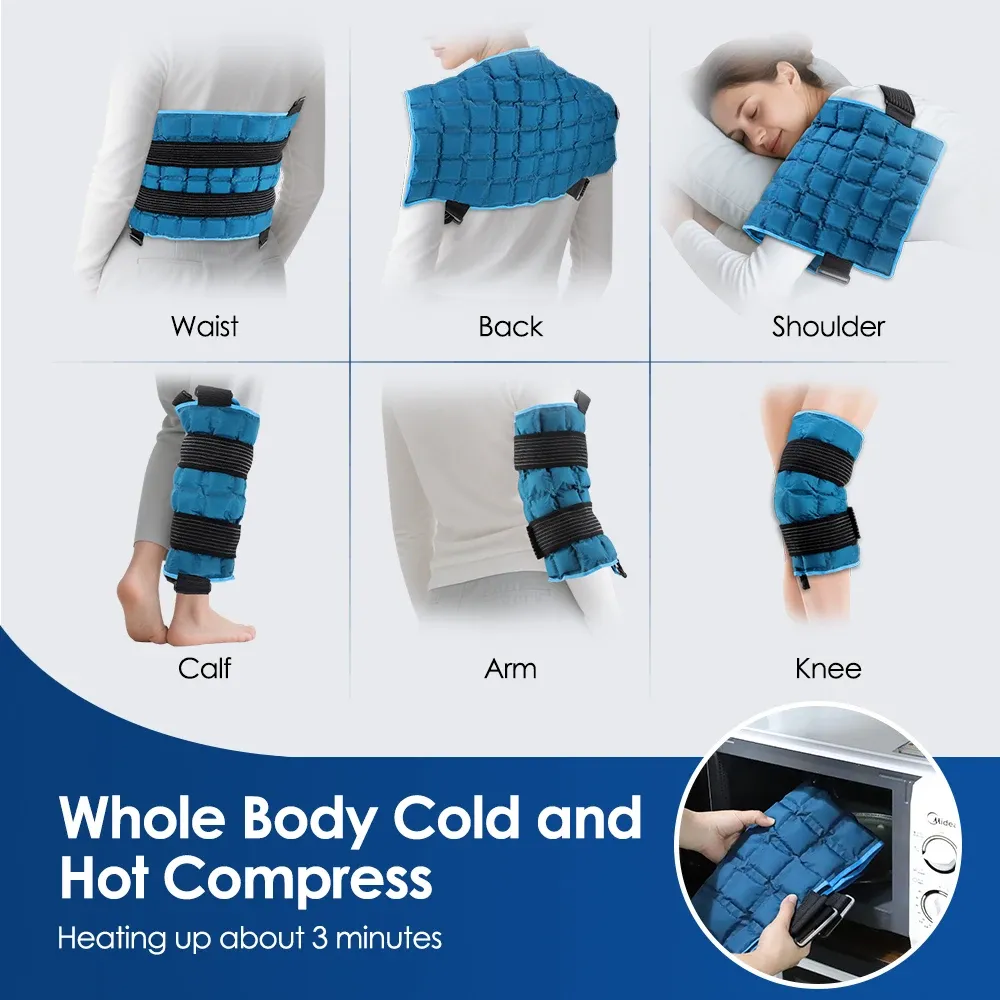 Grande compresse de glace réutilisable pour épaule, dos, taille et genou, thérapie chaud/froid pour le sport 2