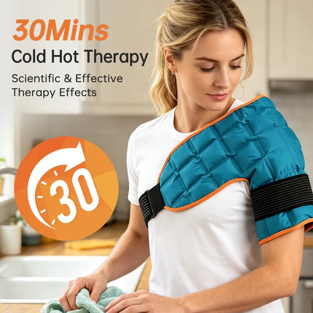 Compresse de glace réutilisable pour l'épaule, ambiance lifestyle