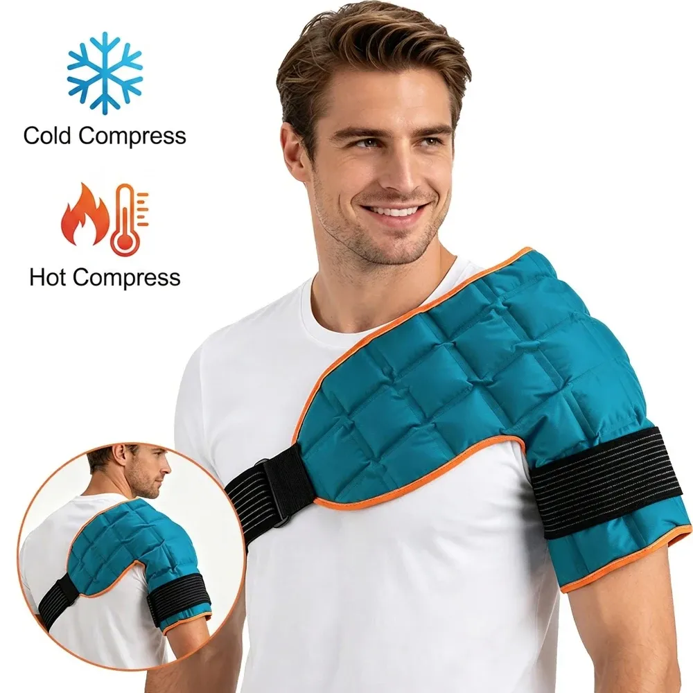 Grande compresse de glace réutilisable pour épaule, dos, taille et genou, thérapie chaud/froid pour le sport 10