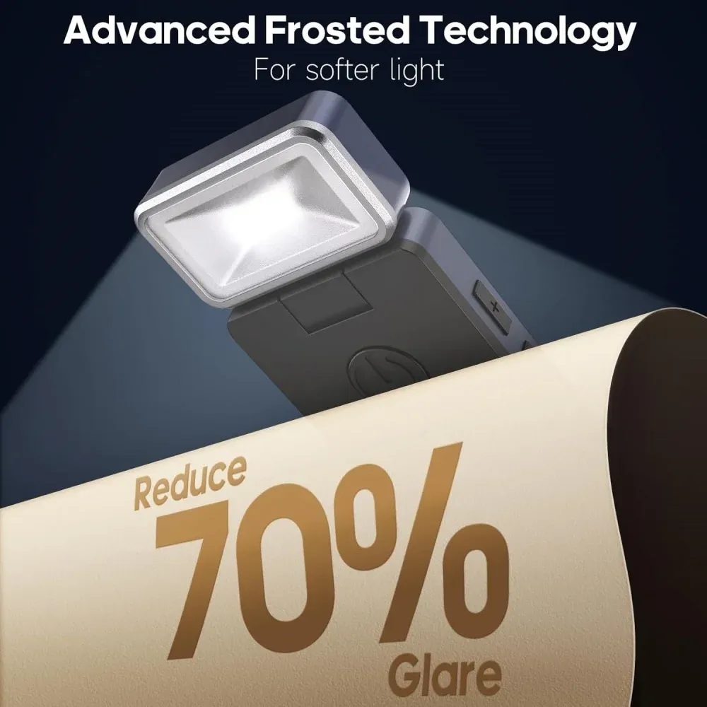 Lampe de lecture LED rechargeable USB, portable et compacte, à pince 3