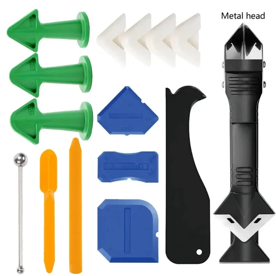 Ensemble de calfeutrage polyvalent en silicone 15 pièces : outils professionnels de précision pour cuisines et salles de bains, durables et faciles à utiliser 8