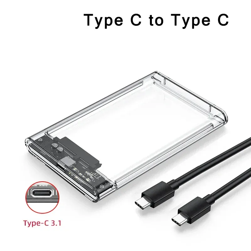 Boîtier USB 3.0 / USB Type-C pour disque dur SATA III 2,5 pouces, compatible SSD et HDD, prise en charge UASP 8