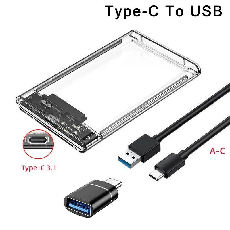 Boîtier USB 3.0 / USB Type-C pour disque dur SATA III 2,5 pouces, compatible SSD et HDD, prise en charge UASP 9