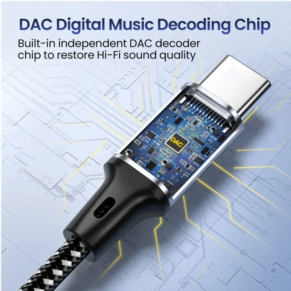 Câble audio USB-C en situation d'utilisation