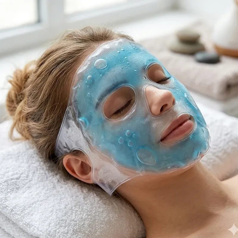 Masque facial en gel réutilisable - Pack de glace pour soins du visage, utilisable en compresse froide ou chaude pour soulager la pression 1