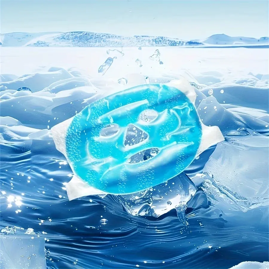 Masque facial en gel réutilisable - Pack de glace pour soins du visage, utilisable en compresse froide ou chaude pour soulager la pression 4