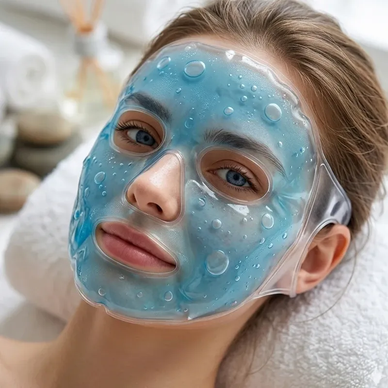 Masque facial en gel réutilisable - Pack de glace pour soins du visage, utilisable en compresse froide ou chaude pour soulager la pression 5