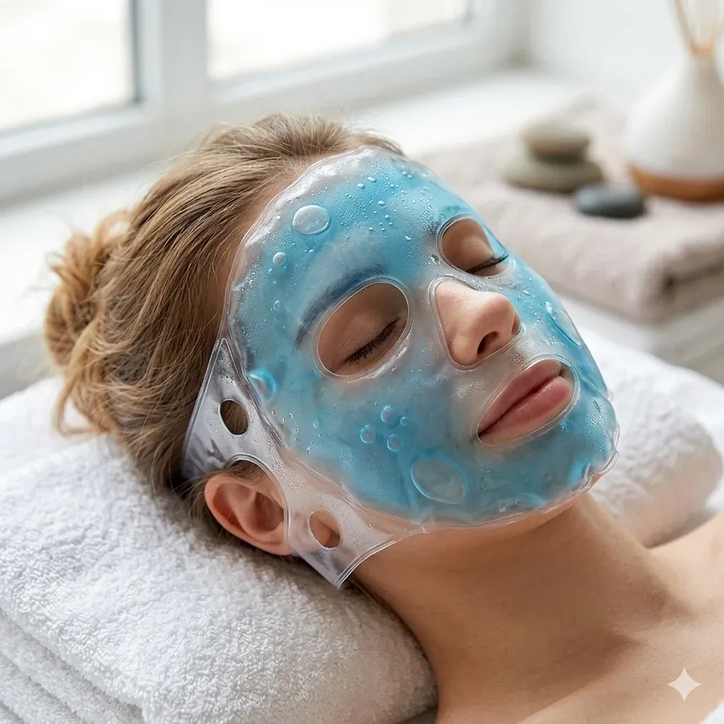 Masque facial en gel réutilisable, détail du design