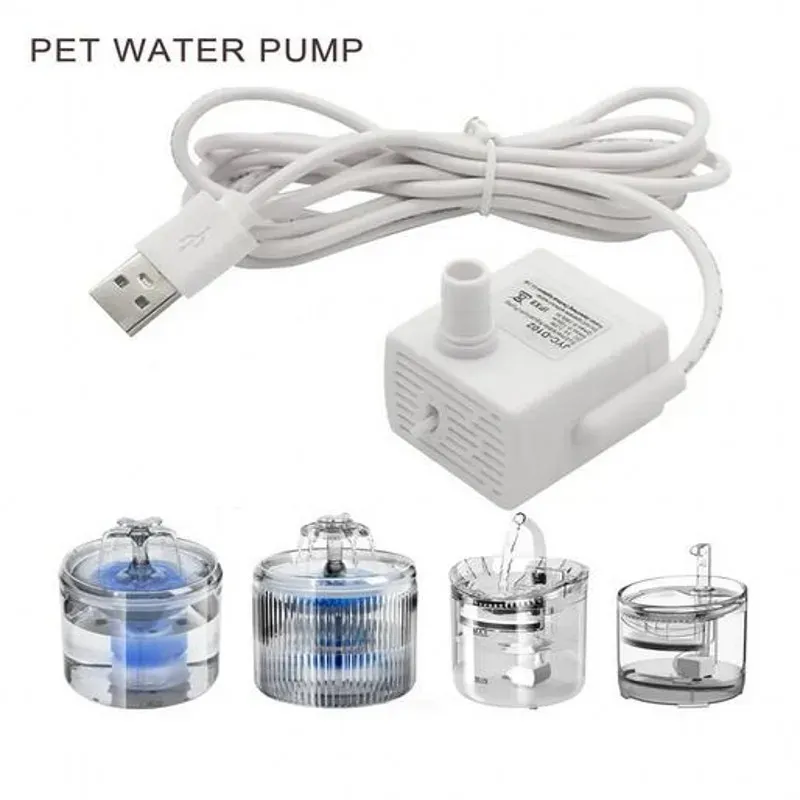 Distributeur d'eau pour animaux de compagnie, pompe à eau, fontaine d'eau pour chat, moteur brûlant anti-sec, remplacement pour fleurs, bol à boire, produits pour animaux de compagnie