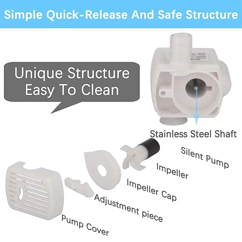 Distributeur d'eau pour animaux de compagnie, pompe à eau, fontaine d'eau pour chat, moteur brûlant anti-sec, remplacement pour fleurs, bol à boire, produits pour animaux de compagnie 2