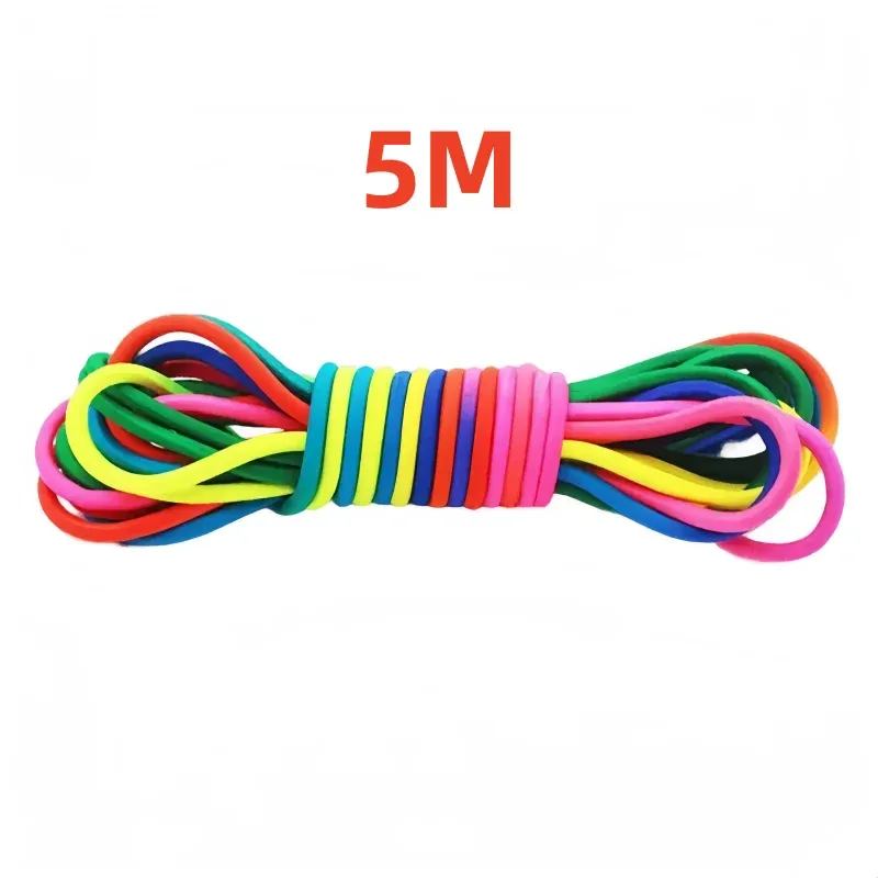 Corde à sauter extra-élastique 5 à 10 m, pour l'entraînement d'endurance, jouet d'exercice ludique, usage intérieur et extérieur, corde à sauter en caoutchouc réglable 7