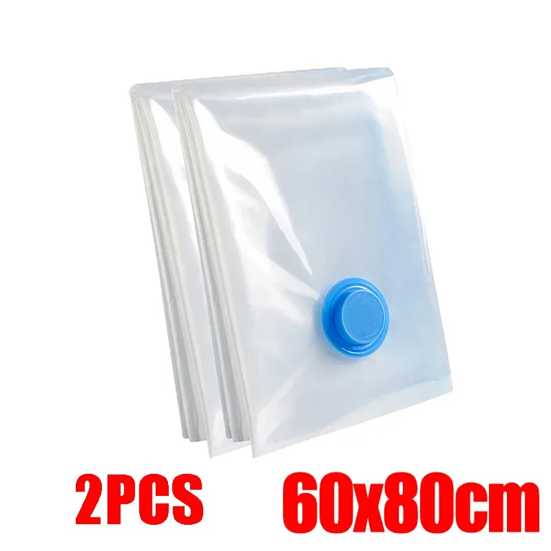 Lot de 4 sacs de compression sous vide épais et transparents pour couettes et vêtements 24
