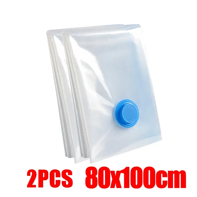 Lot de 4 sacs de compression sous vide épais et transparents pour couettes et vêtements 23