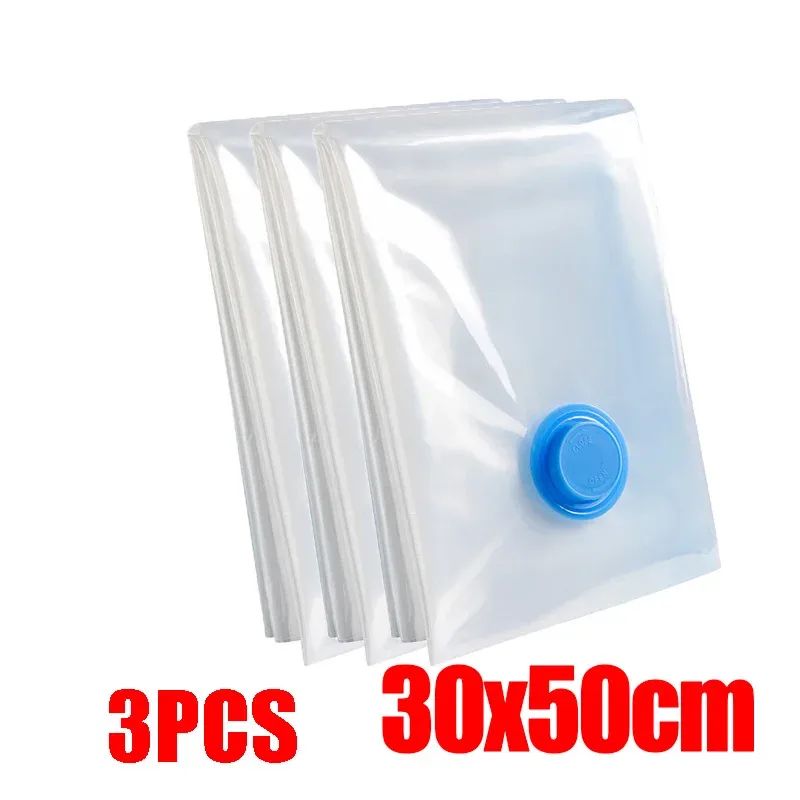 Lot de 4 sacs de compression sous vide épais et transparents pour couettes et vêtements 22