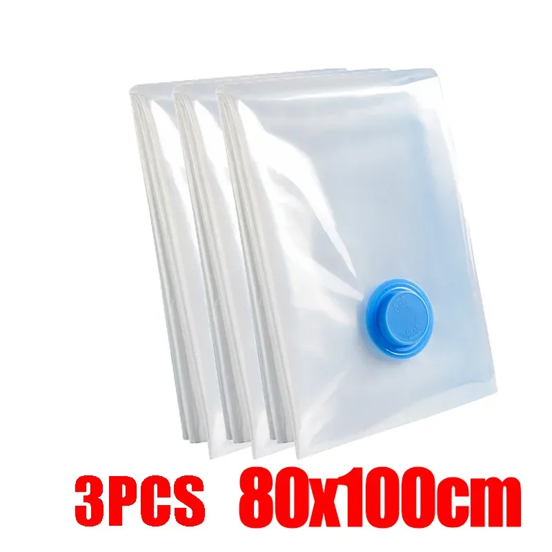 Lot de 4 sacs de compression sous vide épais et transparents pour couettes et vêtements 27