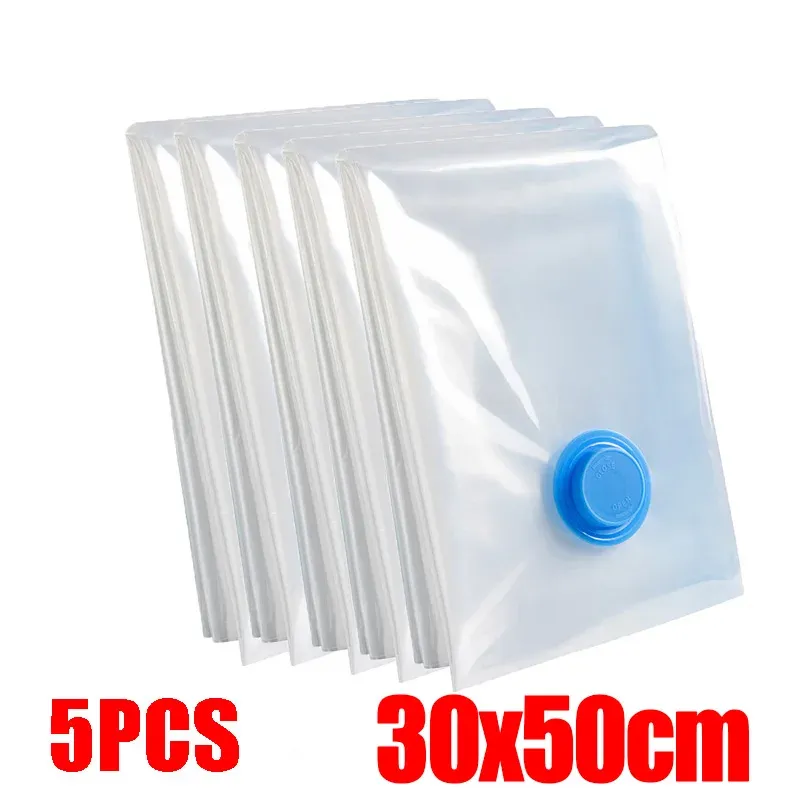 Lot de 4 sacs de compression sous vide épais et transparents pour couettes et vêtements 26