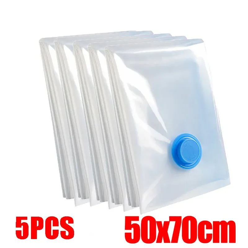 Lot de 4 sacs de compression sous vide épais et transparents pour couettes et vêtements 9