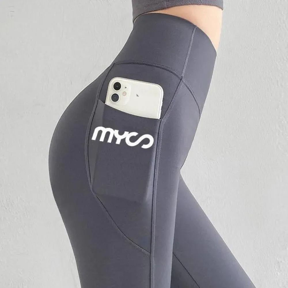 Legging sans couture taille haute avec poche pour femme, monochrome 8