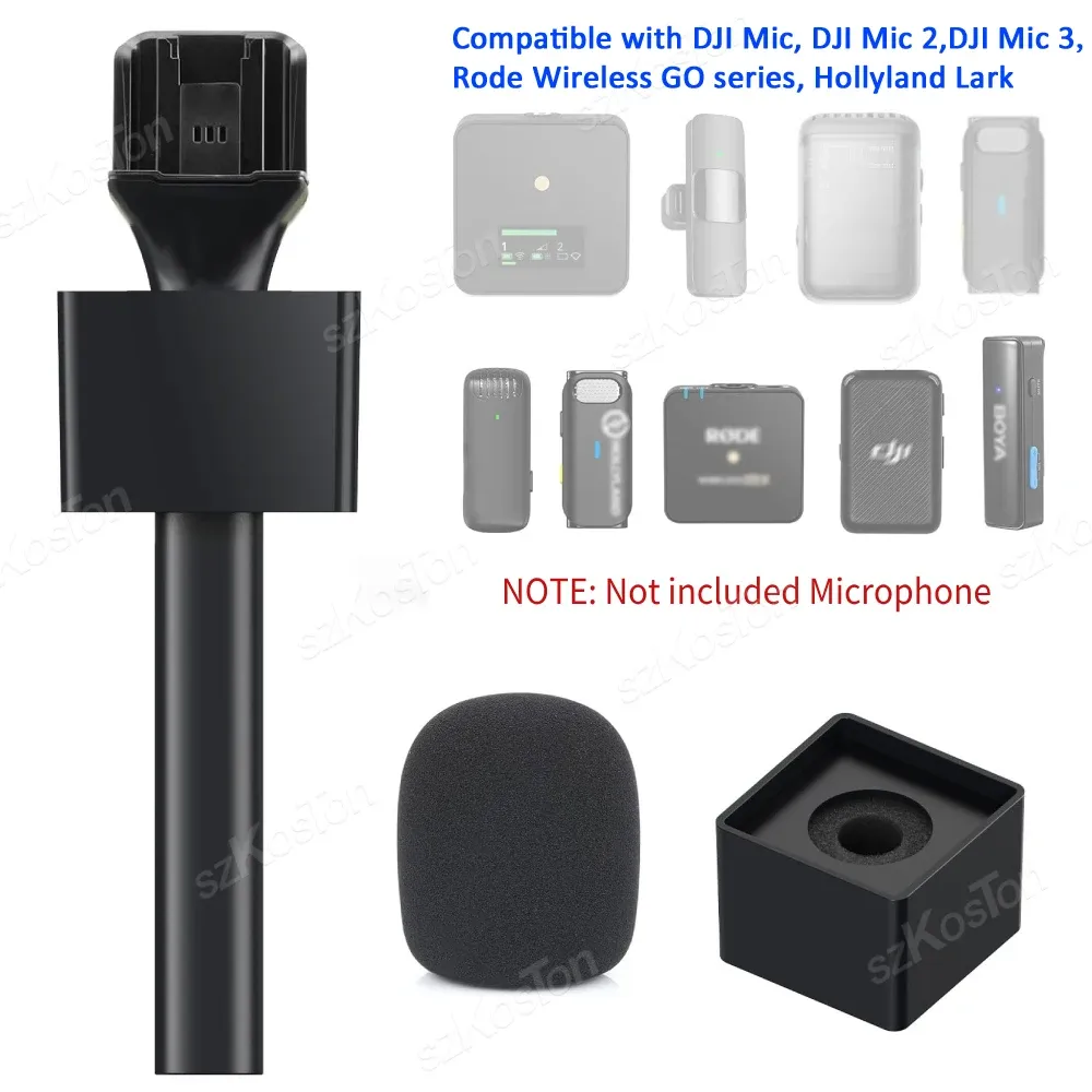 Perche pour micro-cravate sans fil DJI Mic 2, Mic 3 et Rode, adaptateur de support de poignée pour micro sans fil GO