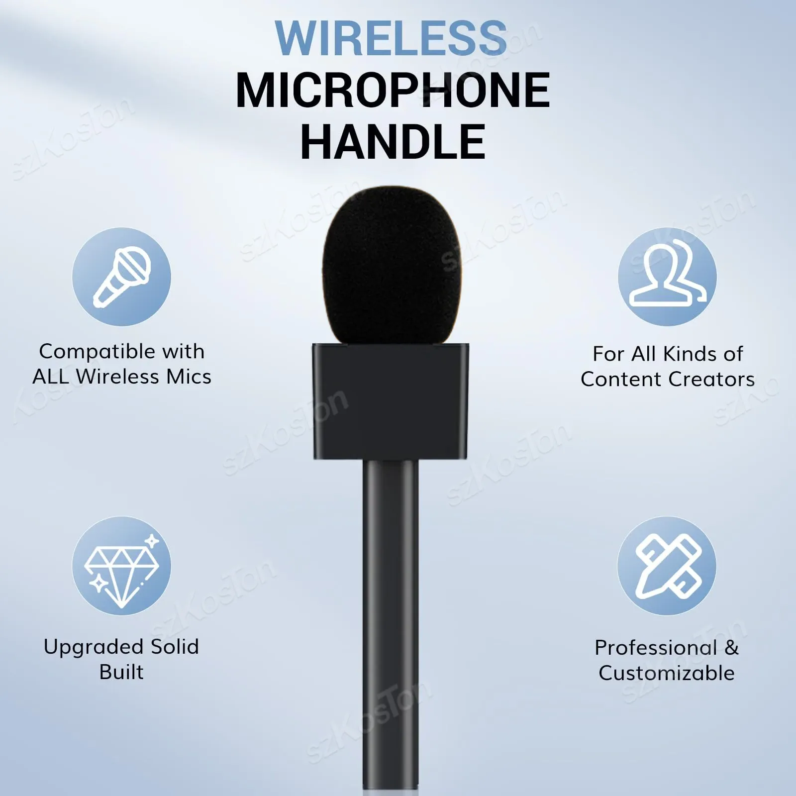 Bâton portatif pour microphone Lavalier sans fil, vue d'ensemble