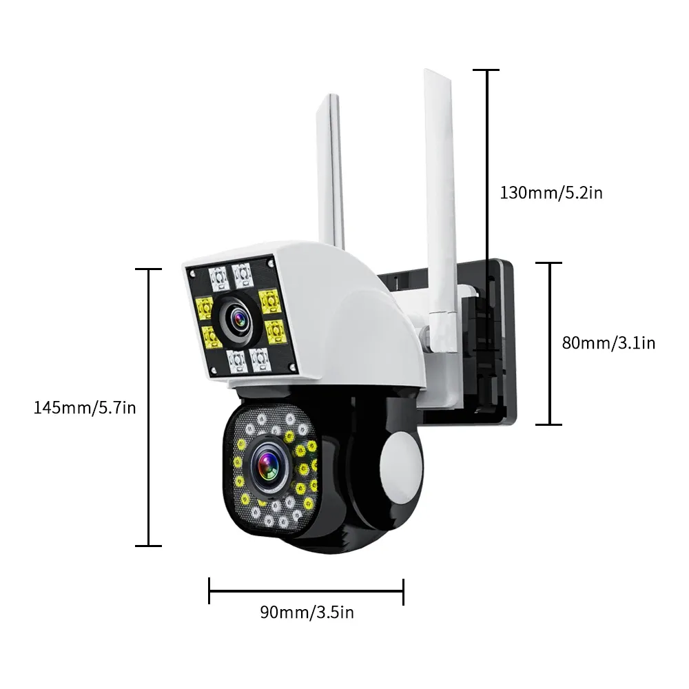 Neye Caméra de surveillance IP WiFi extérieure 4K 8 MP sans fil 4