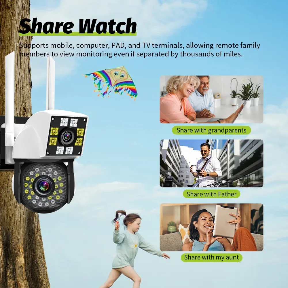 Neye Caméra de surveillance IP WiFi extérieure 4K 8 MP sans fil 5