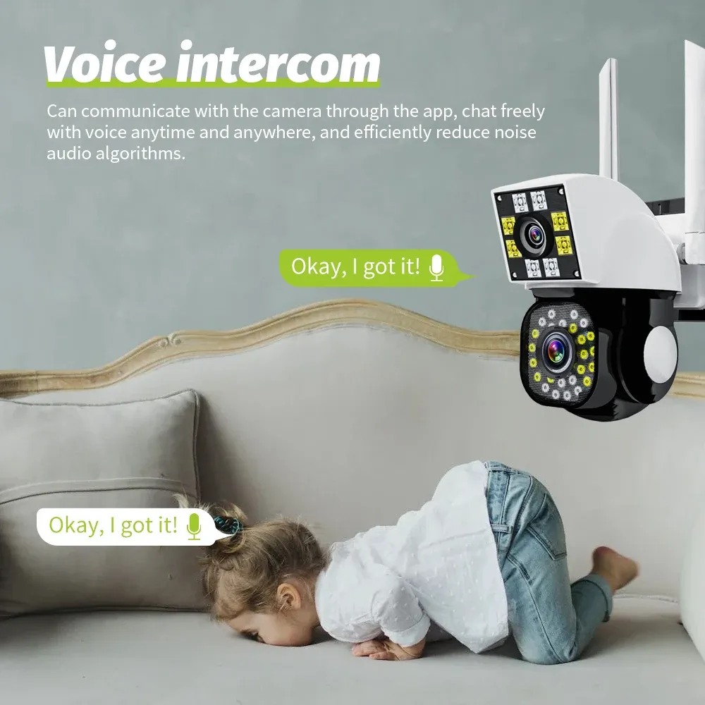 Neye Caméra de surveillance IP WiFi extérieure 4K 8 MP sans fil 6
