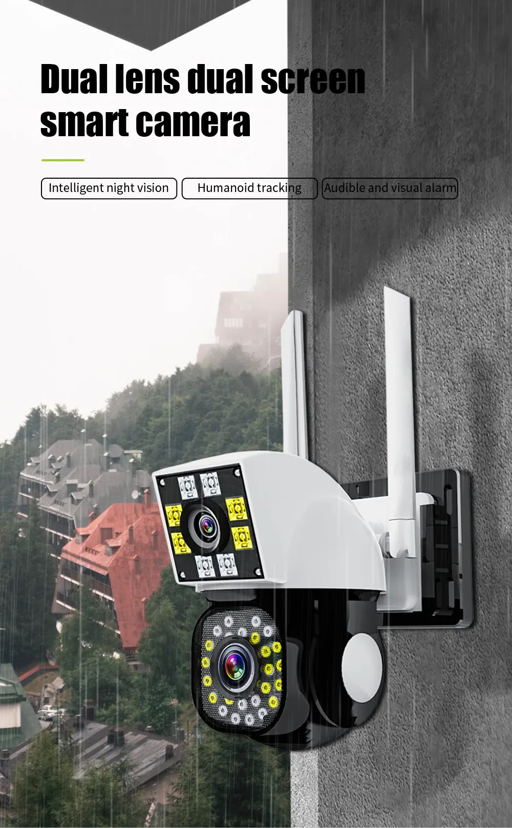 Caméra de surveillance extérieure, design élégant