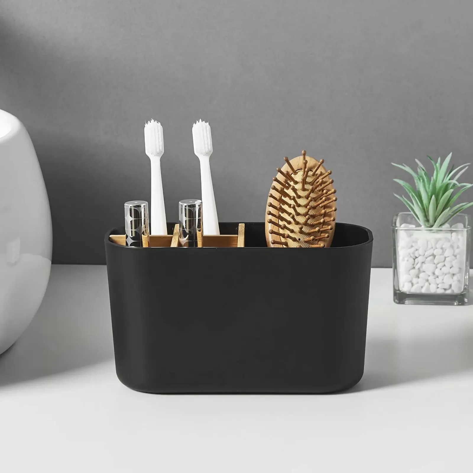 Support de rangement pour salle de bain en vue de face