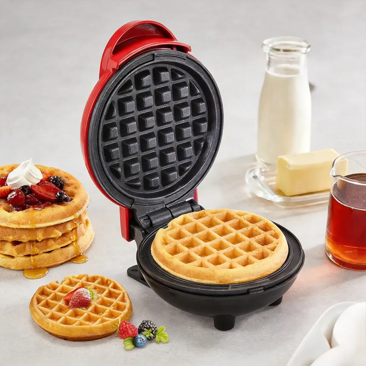 Mini gaufrier vu de dessus