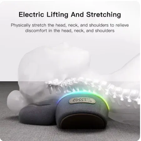 Oreiller cervical électrique masseur avec chauffage, vibration et traction orthopédique 4